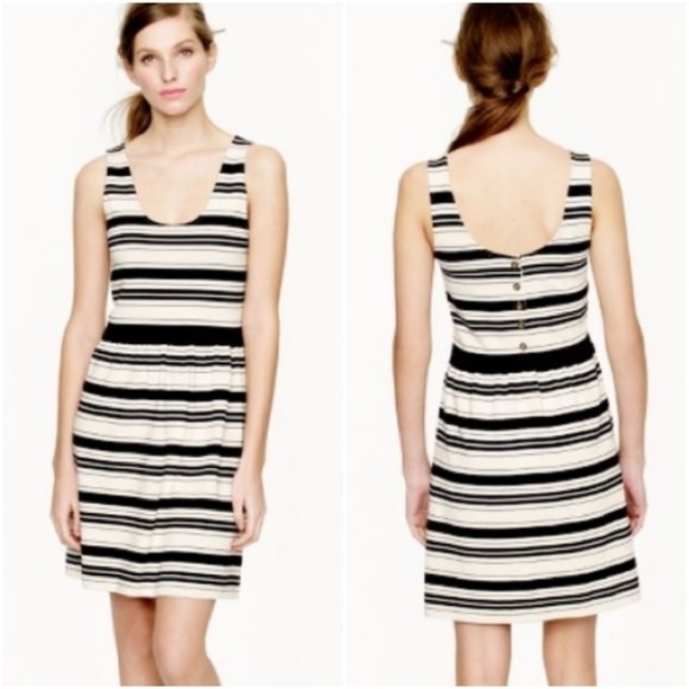 3/25 SALE J.CREW Striped Fit Flare Villa Dress XXS